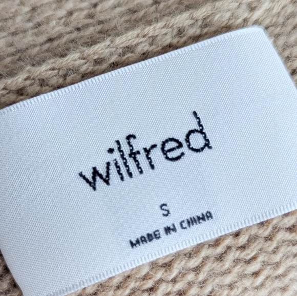 WILFRED Cashmere V-Neck Cardigan Sweater Saville Tan Brown ARITZIA S - Picture 10 of 11